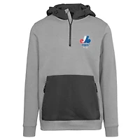 Sweat à capuche glissière quart de tour Chicane Core Logo des Expos Montréal la collection Cooperstown pour femme Levelwear gris