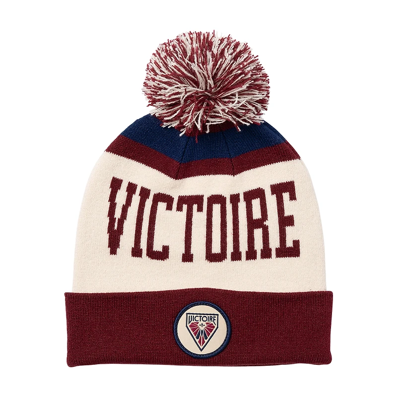 Bonnet unisexe Bauer Hockey crème avec écusson de la Victoire de Montréal et pompon