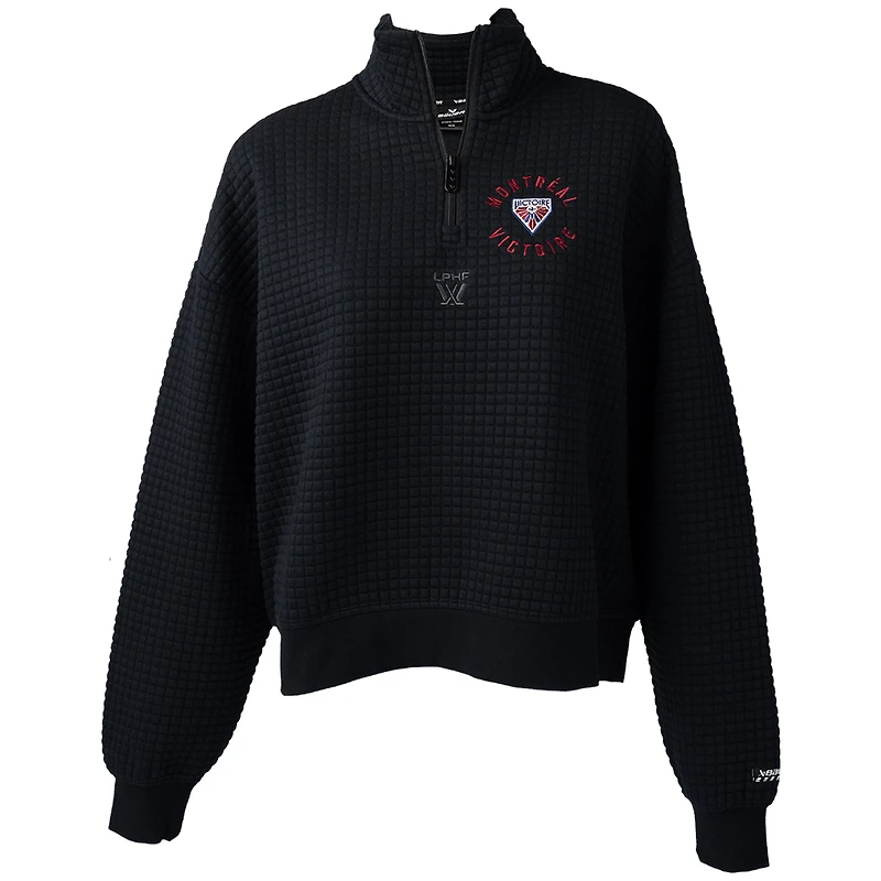 Veste matelassée demi-zip noire pour femme Montreal Victoire