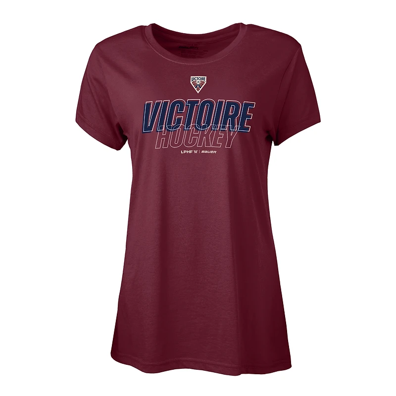 T-shirt graphique bordeaux pour femme Montréal Victoire