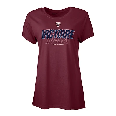 T-shirt graphique bordeaux pour femme Montréal Victoire