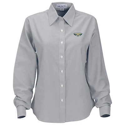 Women's Gray Morehead State Eagles Velocity Oxford Plus Button-Up Long Sleeve Shirt