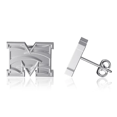 Boucles d'oreilles à tige argentées Dayna Designs, logo de l'équipe Morehouse Maroon Tigers
