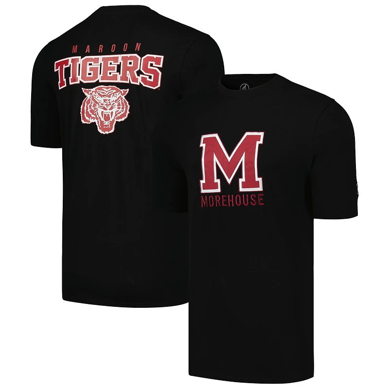 T-shirt FISLL noir Morehouse Maroon Tigers appliqué pour hommes