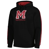 Sweat à capuche rayures surdimensionnées FISLL noir Morehouse Maroon Tigers pour hommes