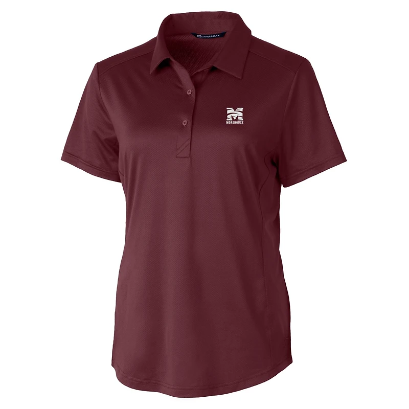 Polo extensible texturé Prospect pour femme Cutter & Buck Bordeaux Morehouse Maroon Tigers