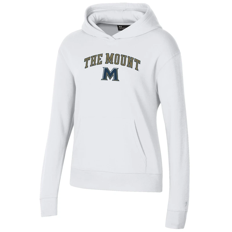 Women's Under Armour White Mount St. Mary's Mountaineers All Day Pullover Hoodie