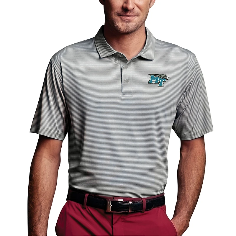 Men's Charcoal MTSU Blue Raiders Vansport Pro Tonal Micro-Stripe Polo