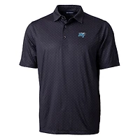 Men's Cutter & Buck Black MTSU Blue Raiders Pike Double Dot Print Stretch Polo