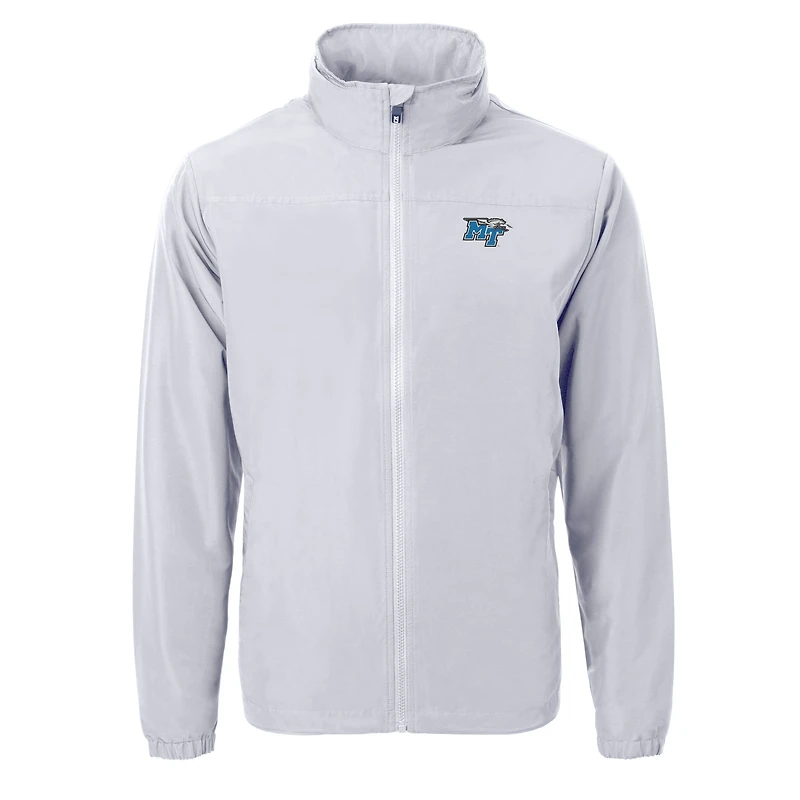 Men's Cutter & Buck  Gray MTSU Blue Raiders Big Tall Charter Eco Knit Recycled Full-Zip Jacket