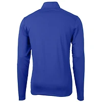 Pull zippé en piqué écologique recyclé pour homme, modèle Cutter & Buck Royal MTSU Blue Raiders, de grande taille, Virtue