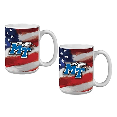 MTSU Blue Raiders Two-Pack 15oz. Americana Mug Set