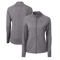Women's Cutter & Buck  Heather Black MTSU Blue Raiders Adapt Eco Knit Recycled Full-Zip Jacket