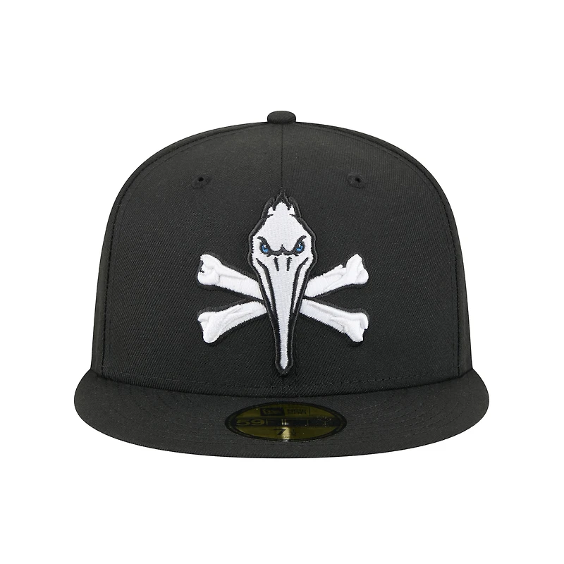 Men's New Era  Black Myrtle Beach Pelicans Theme Nights 59FIFTY Fitted Hat