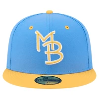 Casquette ajustée 59FIFTY Myrtle Beach Pelicans pour homme New Era bleu/jaune Authentic Collection