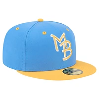 Casquette ajustée 59FIFTY Myrtle Beach Pelicans pour homme New Era bleu/jaune Authentic Collection