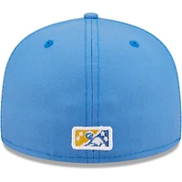 Men's New Era Light Blue Myrtle Beach Pelicans Authentic Collection 59FIFTY Fitted Hat