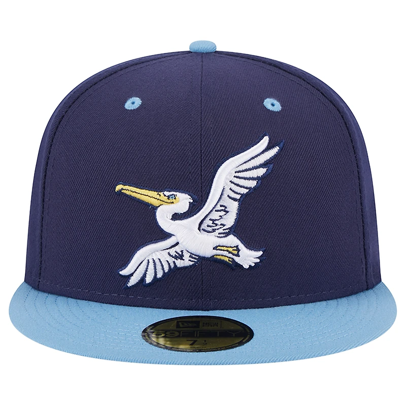 Casquette ajustée 59FIFTY pour homme bleu marine Myrtle Beach Pelicans Theme Nights City New Era