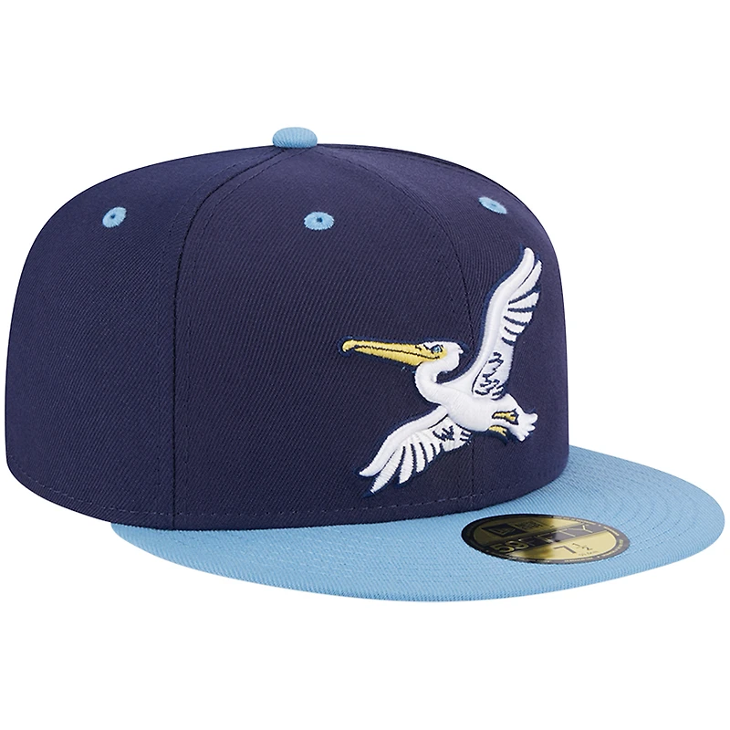 Casquette ajustée 59FIFTY pour homme bleu marine Myrtle Beach Pelicans Theme Nights City New Era