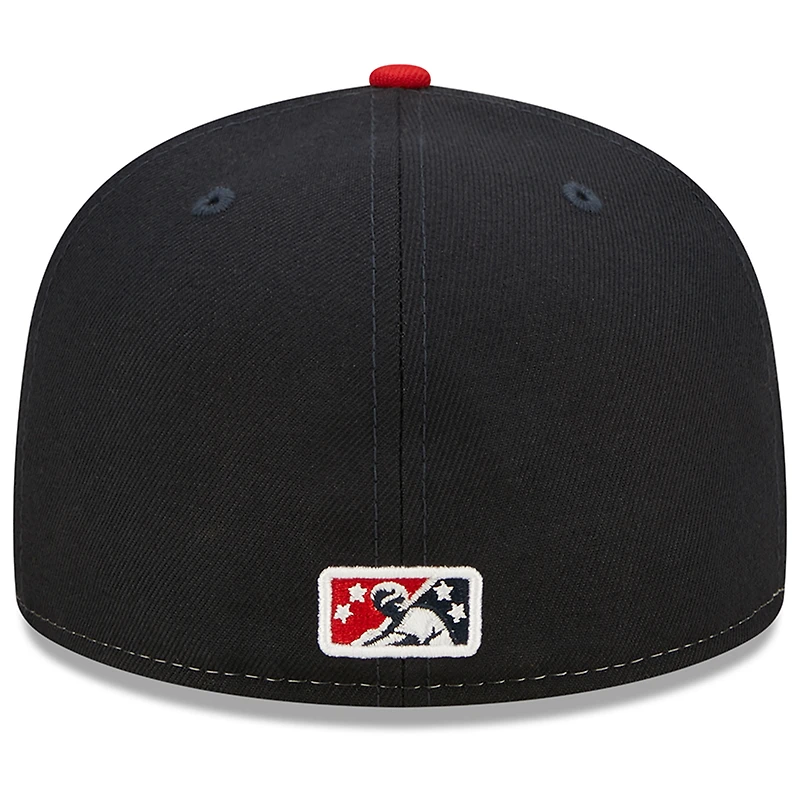 Men's New Era White/Black Myrtle Beach Pelicans Theme Night 59FIFTY Fitted Hat