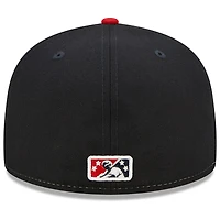 Men's New Era White/Black Myrtle Beach Pelicans Theme Night 59FIFTY Fitted Hat