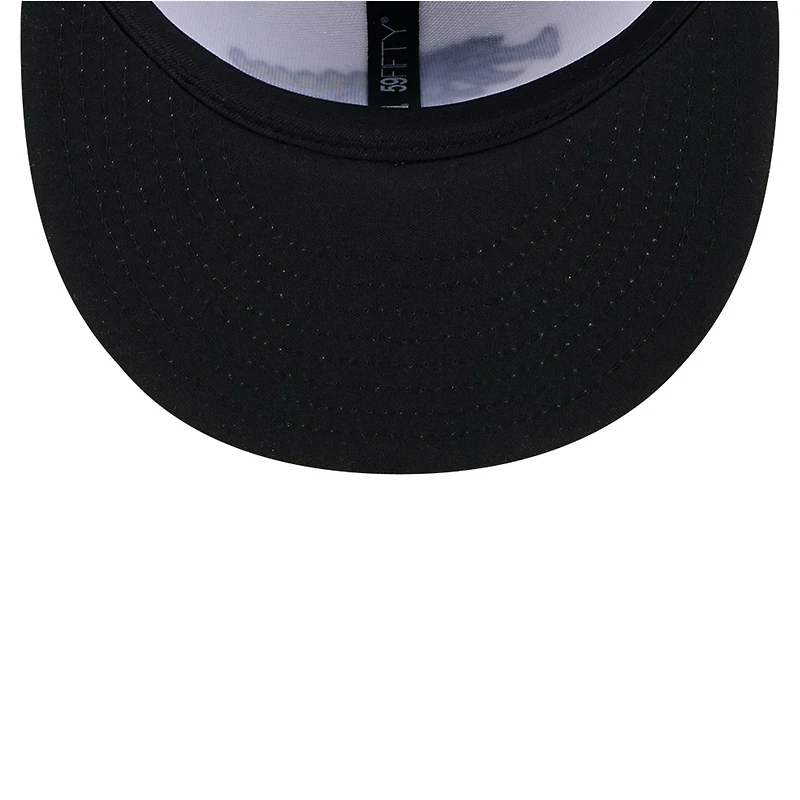 Casquette ajustée New Era White Myrtle Beach Pelicans Theme Night Pelisaurus Rex 59FIFTY pour hommes