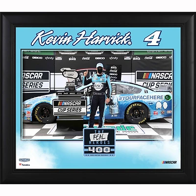 Collage encadré 15" x 17" de Kevin Harvick, champion 2020 The Real Heroes 400