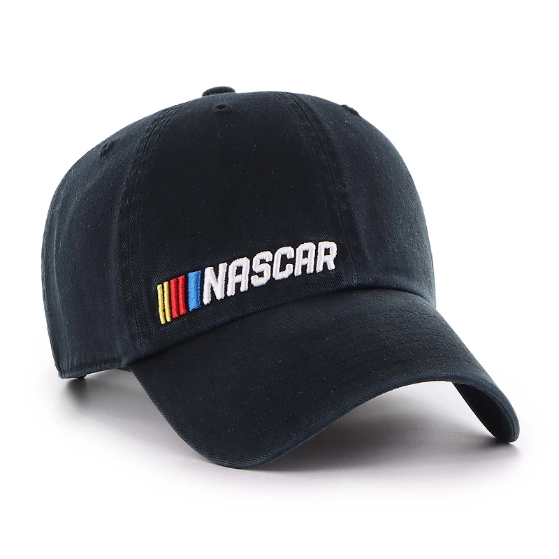 Men's '47 Black NASCAR Low Down Script Clean Up Adjustable Hat