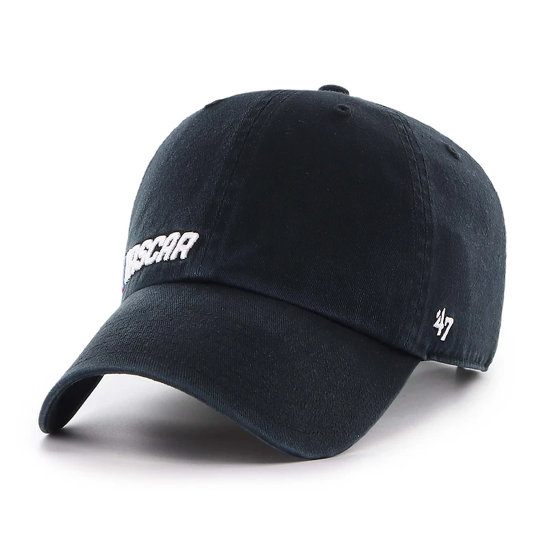 Men's '47 Black NASCAR Low Down Script Clean Up Adjustable Hat