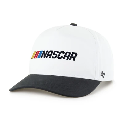 Casquette ajustable bicolore blanche et noire NASCAR pour homme, modèle '47