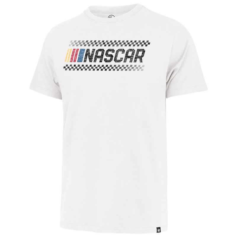 Men's '47 White NASCAR Checkered Prime Franklin T-Shirt