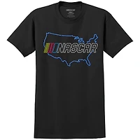 Men's Black NASCAR Neon Map T-Shirt
