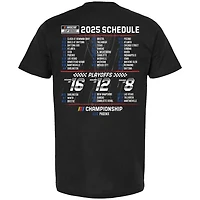T-shirt noir à damier pour homme avec calendrier de la NASCAR Cup Series 2025