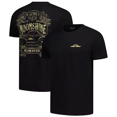Men's Checkered Flag Sports Black NASCAR 2-Spot Moonshine Lightning a Bottle T-Shirt