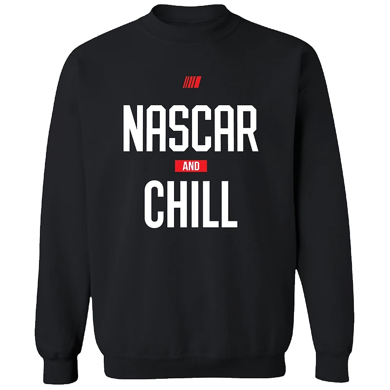 Men's Checkered Flag Sports  Black NASCAR and Chill Pullover Sweatshirt