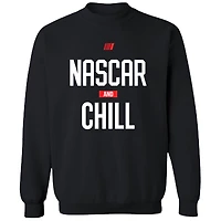 Men's Checkered Flag Sports  Black NASCAR and Chill Pullover Sweatshirt