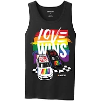 Men's Checkered Flag Sports Black NASCAR Love Wins Pride Tank Top