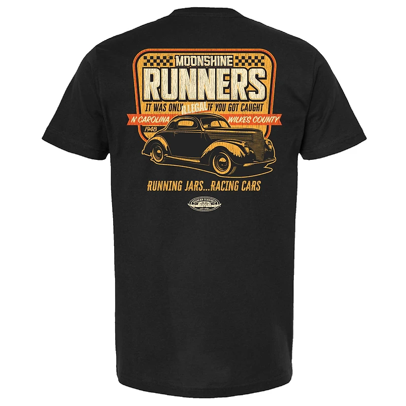 Men's Checkered Flag Sports Black NASCAR Moonshine Runners T-Shirt