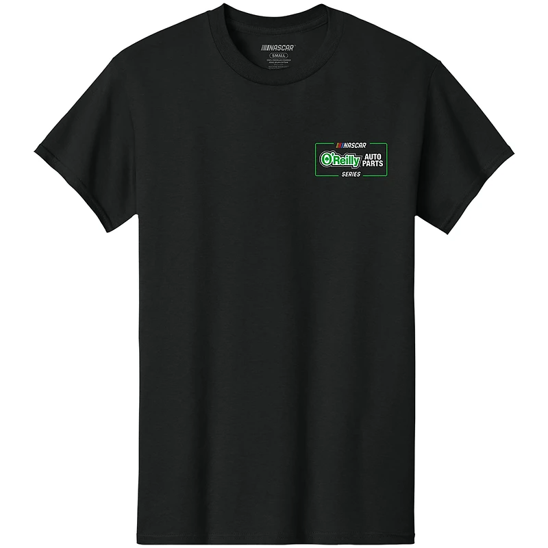 Men's Checkered Flag Sports Black NASCAR O'Reilly Auto Parts Series Car Graphic T-Shirt