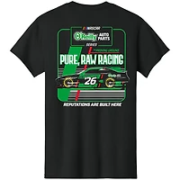 Men's Checkered Flag Sports Black NASCAR O'Reilly Auto Parts Series Car Graphic T-Shirt