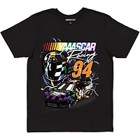T-shirt noir NASCAR YAAASCAR Pride pour hommes, drapeau à damier