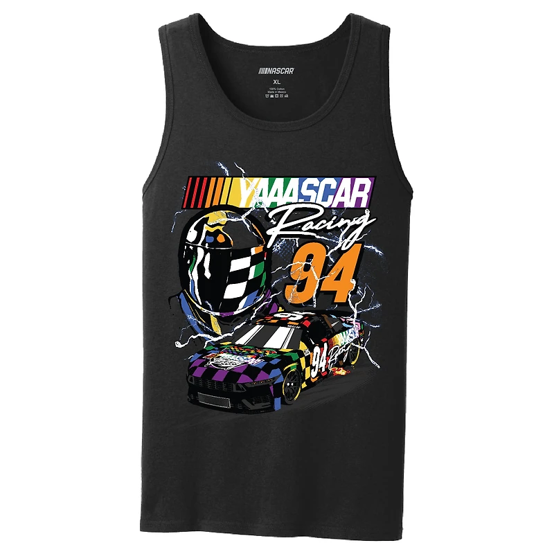 Débardeur noir NASCAR YAAASCAR Pride Sports à damier pour hommes