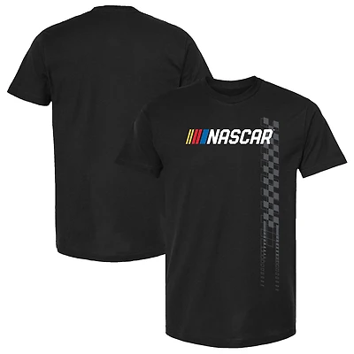 Men's Checkered Flag Sports Black Race Day T-Shirt