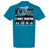 T-shirt à damier pour hommes, sport, bleu, NASCAR, 75 ans de course, Petty Family Tradition