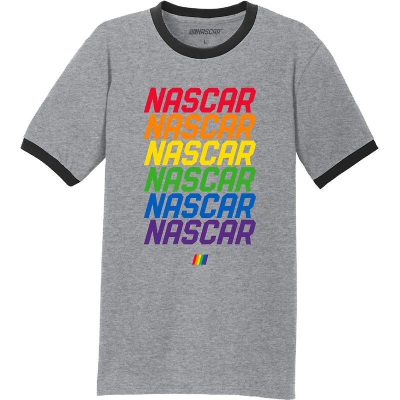 Men's Checkered Flag Sports  Gray NASCAR Repeat Logo T-Shirt