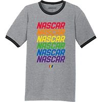 Men's Checkered Flag Sports  Gray NASCAR Repeat Logo T-Shirt