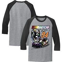 T-shirt à damier pour hommes, sport, gris, NASCAR YAAASCAR Pride Ringer