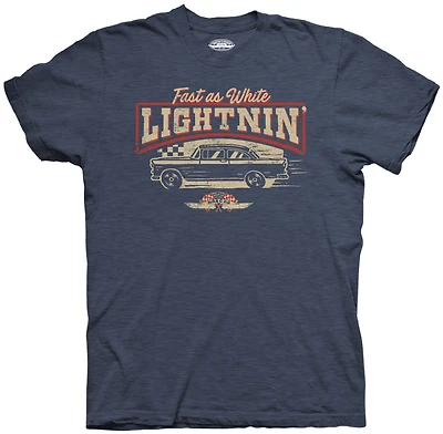 T-shirt à damier pour hommes Sports Heather Blue NASCAR Fast As White Lightnin'