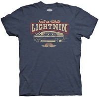 T-shirt à damier pour hommes Sports Heather Blue NASCAR Fast As White Lightnin'