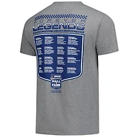 T-shirt homme à carreaux, motif drapeau, gris chiné, NASCAR, 2 places, promotion 2026 du Temple de la renommée